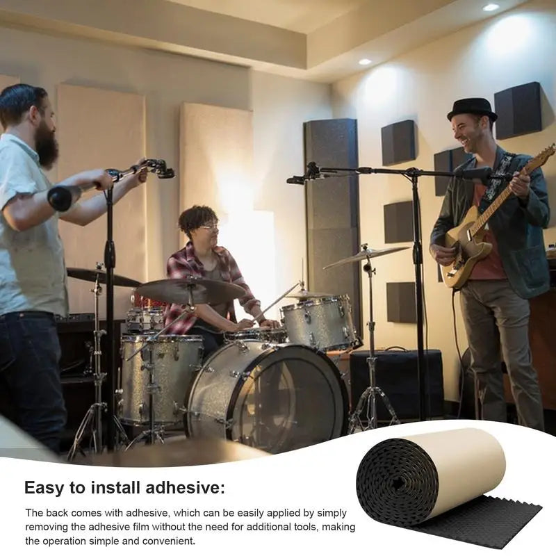 1Pc 50x200cm Acoustic Foam Self-adhesive Egg Sound Insulation Panels High Density for recording studio ktv wall silencer