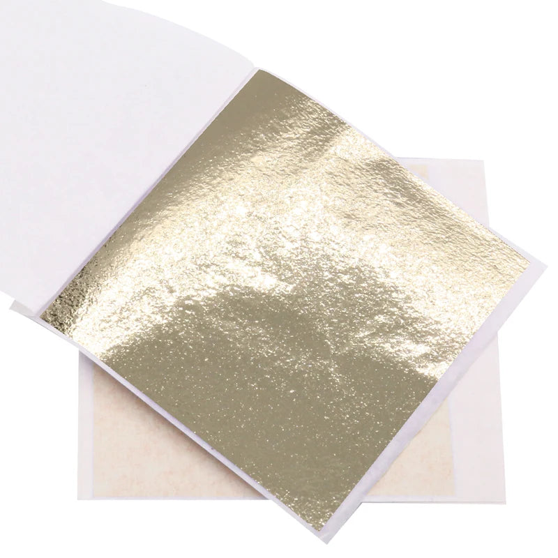 100pcs/10colors sheet  Pink Gold Leaf Imitation Sliver Foil Papers DIY Art Crafts Design packaging material Food decoration