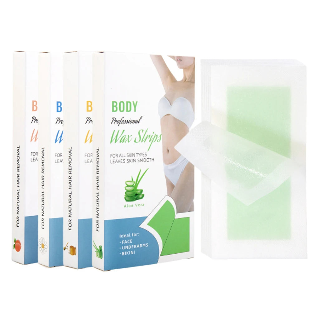 20pcs Hair Removal Wax Strips Roll Underarm Wax Strip Paper Waxing Wipe Sticker Beauty Tool for Face Body Leg Arm Hair Removal