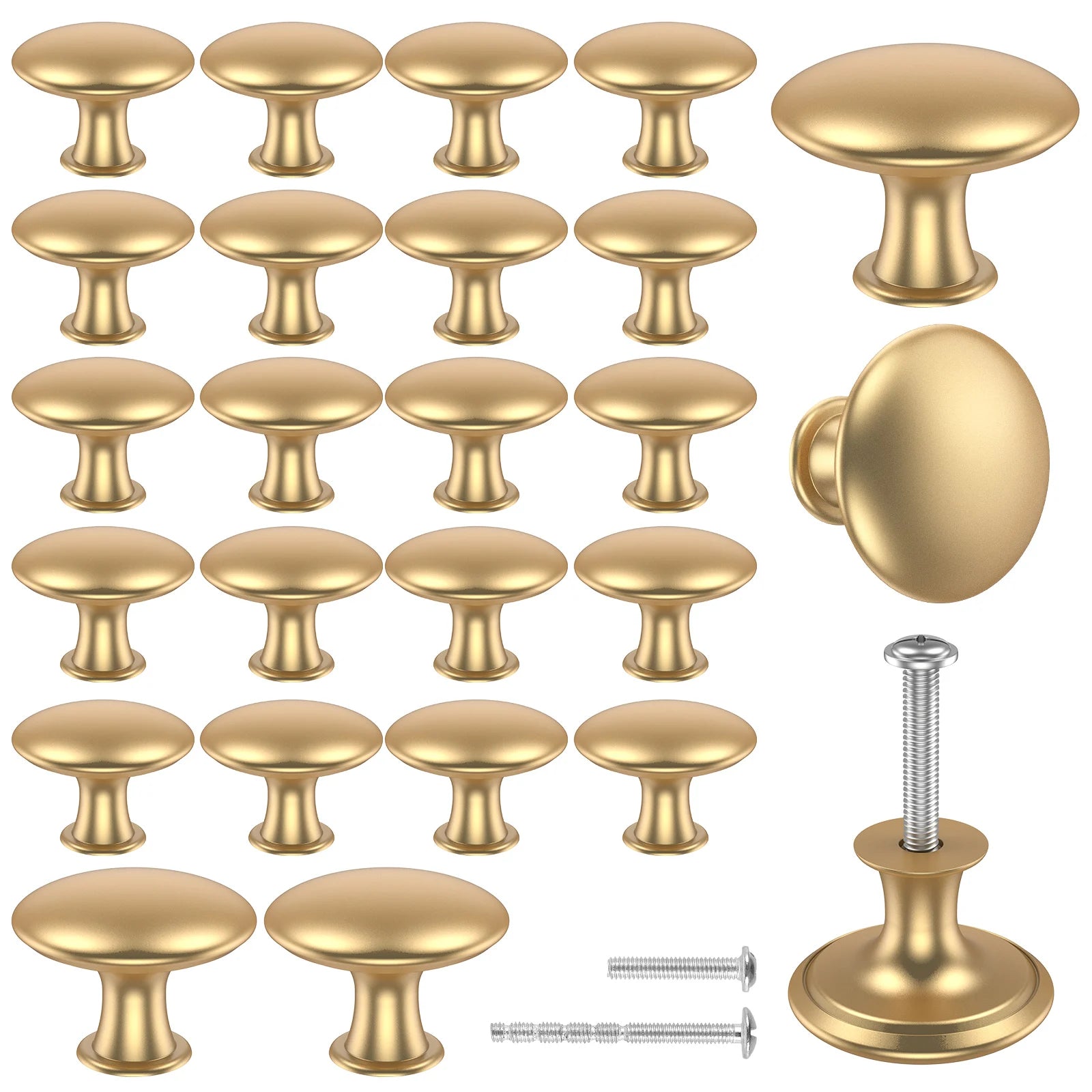 25Pcs Drawer Knob Set Zinc Alloy Cabinet Handles Rustproof Gold Dresser Knobs Decorative Drawer Pull Handle Furniture Hardware