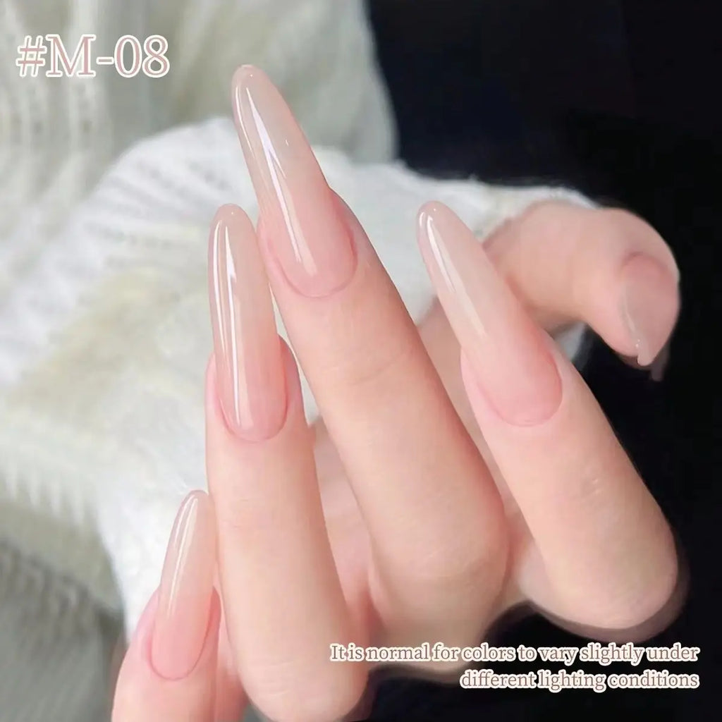 XEIJAYI 6pcs Nude Sheer Gel Nail Polish Translucent Colors for Natural Ombre Nails. Soak Off UV LED Gel, Long Lasting High Gloss