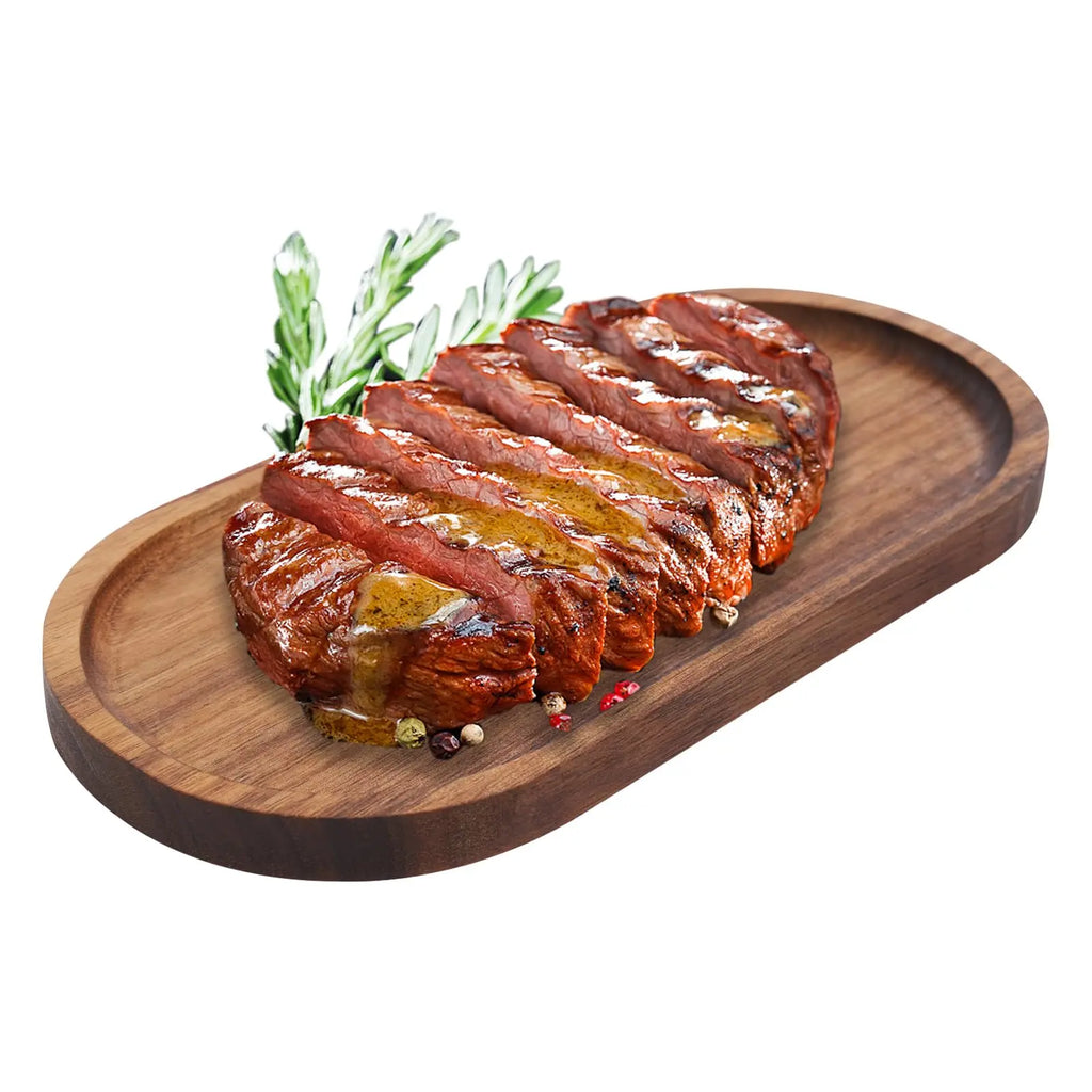 Wooden Serving Tray Oval Wood Tray 12 Pcs Decorative Tray for Coffee Table 10 * 5 * 0.78in