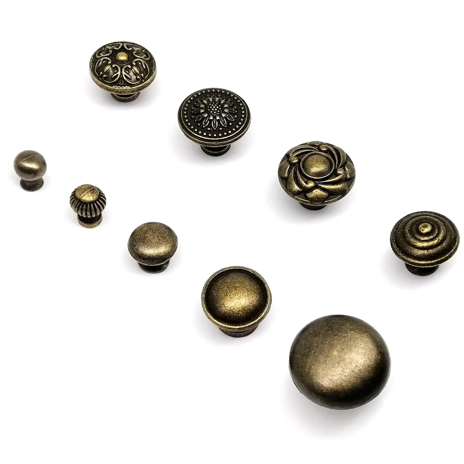 Antique brass Vintage Round Flower Furniture Cabinet Cupboard Dresser Chest Closet Drawer Door Window Handle Pull Knob