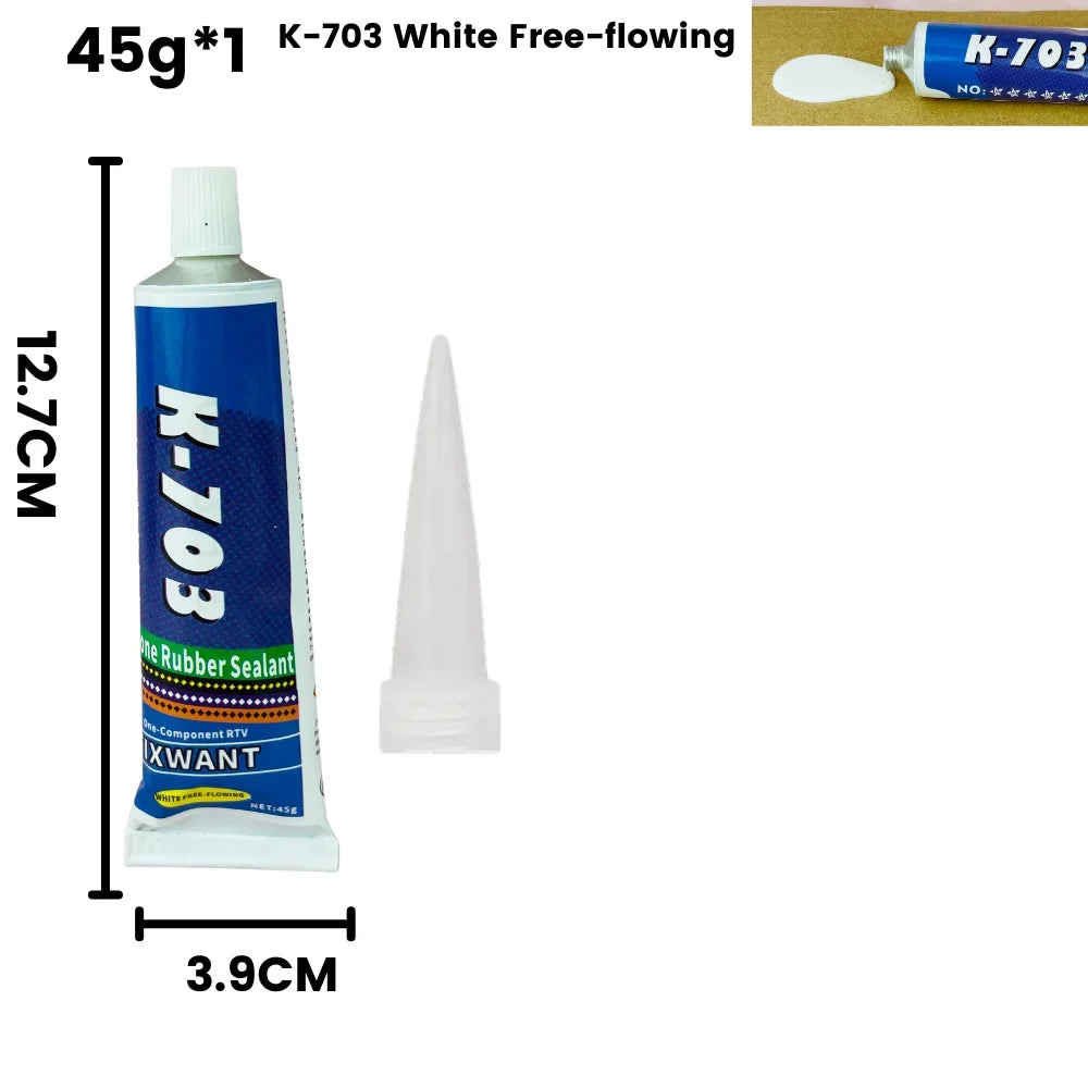 K-703 704 705 706 One-Component RTV Silicone Rubber Sealant Black White Transparent Electronic Component Sealing Glue 45g