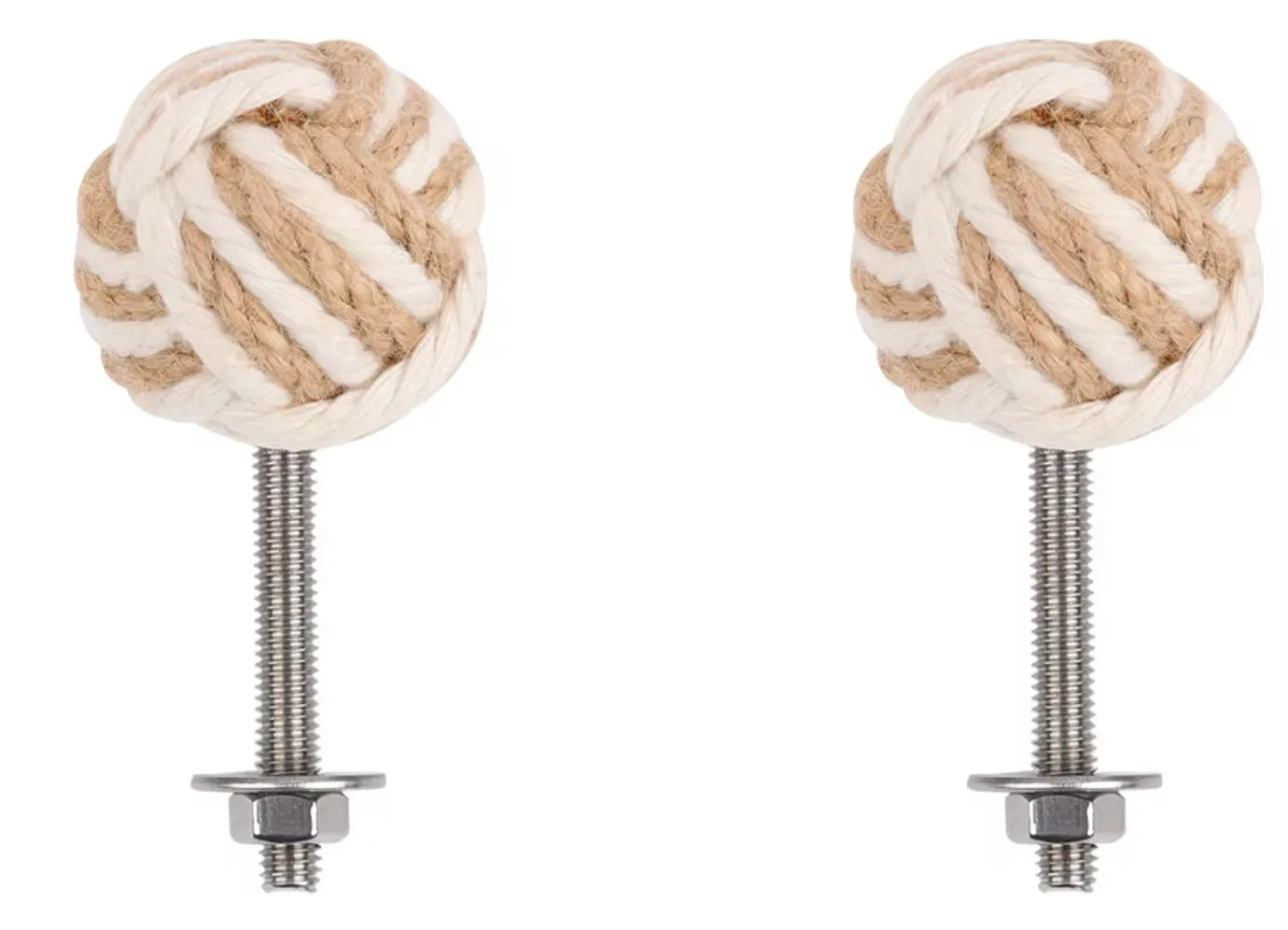 Hemp Rope Drawer Knobs Round Handmade Cabinets Dresser Handles Wood Kitchen Cupboard Wardrobe Door Pulls for Furniture