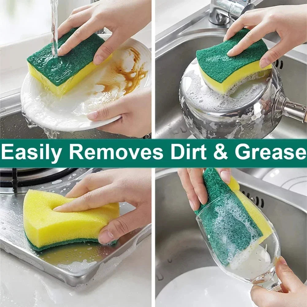 Highly Absorbent Dishwashing Sponge Kitchen Clean Rub Pot Rust Focal Stains Sponge Removing Kit Home Cleaning Brush Sponges