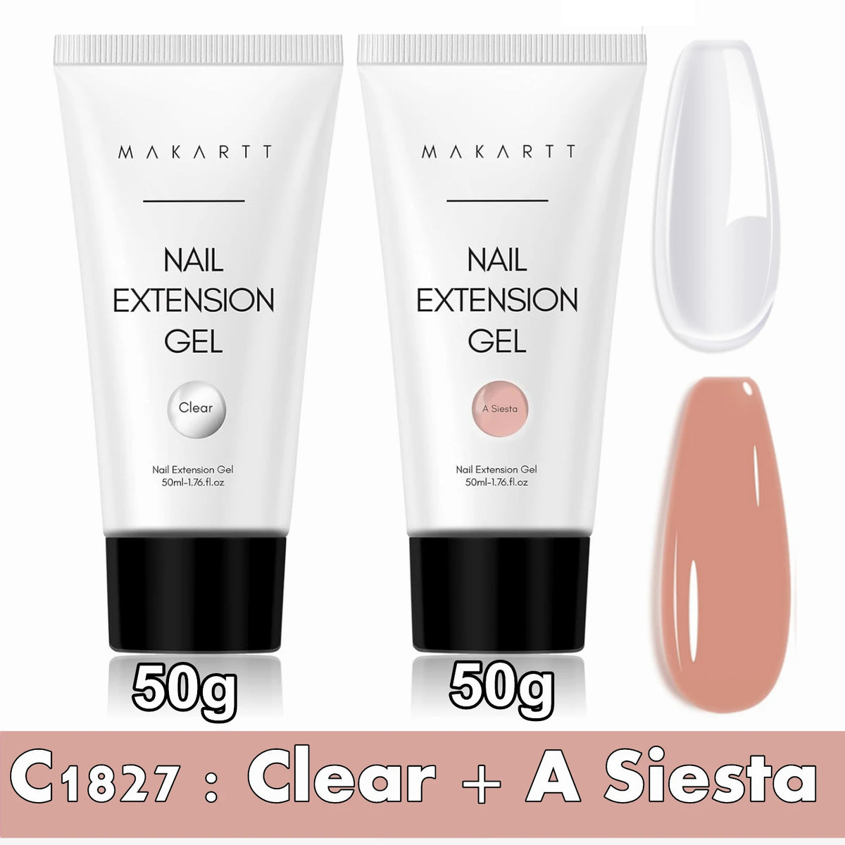 Makartt Poly Nail Extension Gel for Nails ,Clear Pink Builder & Sculting Soak Off Hard Gel for Strong Natural Look for Beginer