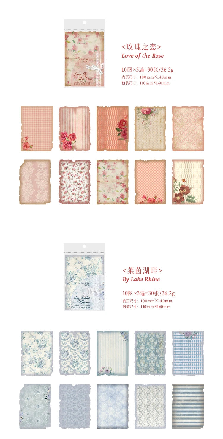 30 Sheets Vintage Journal Scrapbooking Supplies Material Labels paper for Journal notebook Planner hand made Craft Supplies