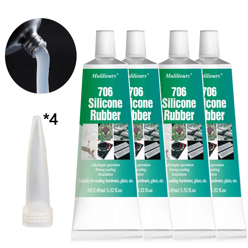 706 Soft Adhesive Silicone Rubber High Temperature Resistant Waterproof Sealing Insulation Gel Electronic Components Adhesive