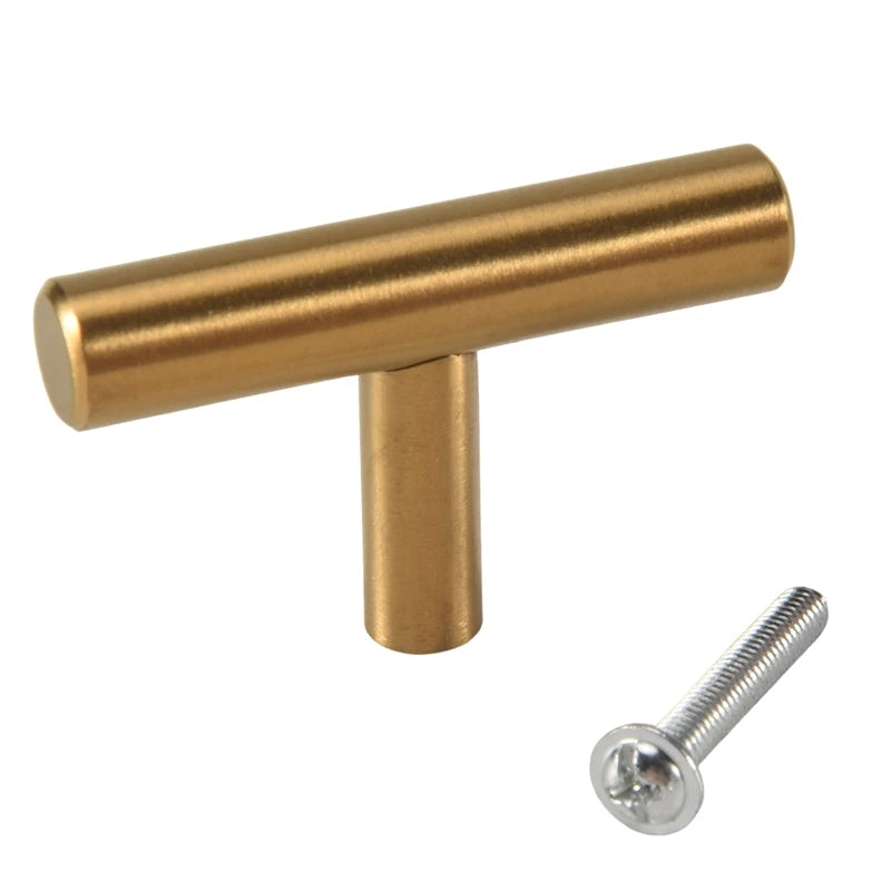 50Mm Long Single Hole Cabinet Knobs And Pulls Door Cupboards Drawers Bedroom Furniture Handles Brushed ,20 Pack,Gold