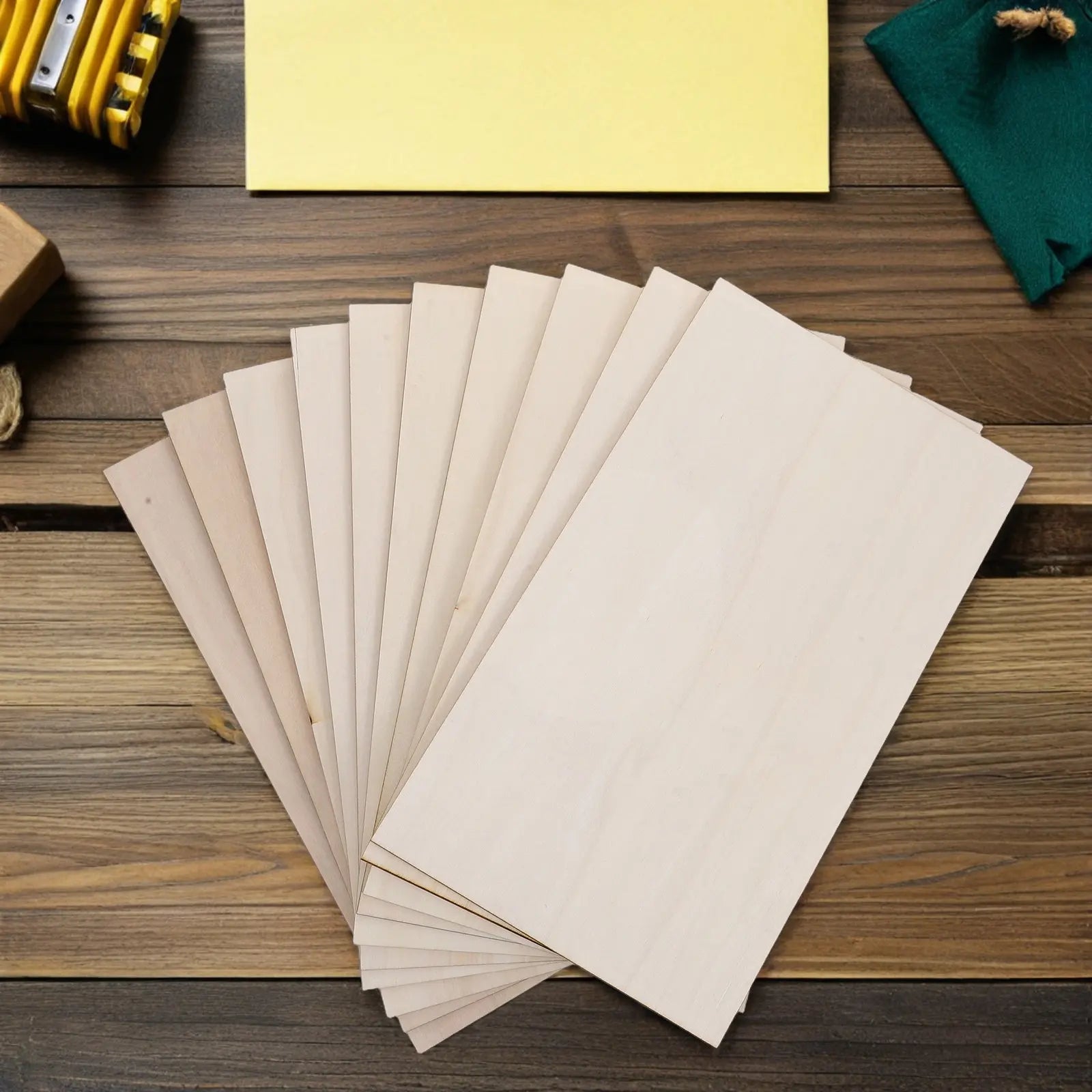 10Pcs 170x300x3mm Flat Plywood Sheets for Crafts Unfinished Blank Wood Boards Painting Carving DIY Projects Craft Wood Pieces