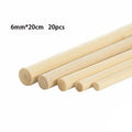 10-60pcs DIY Craft Wooden Sticks , 4-8mm Round Smooth Bamboo Dowels for Model Making & Projects, Easy to Cut