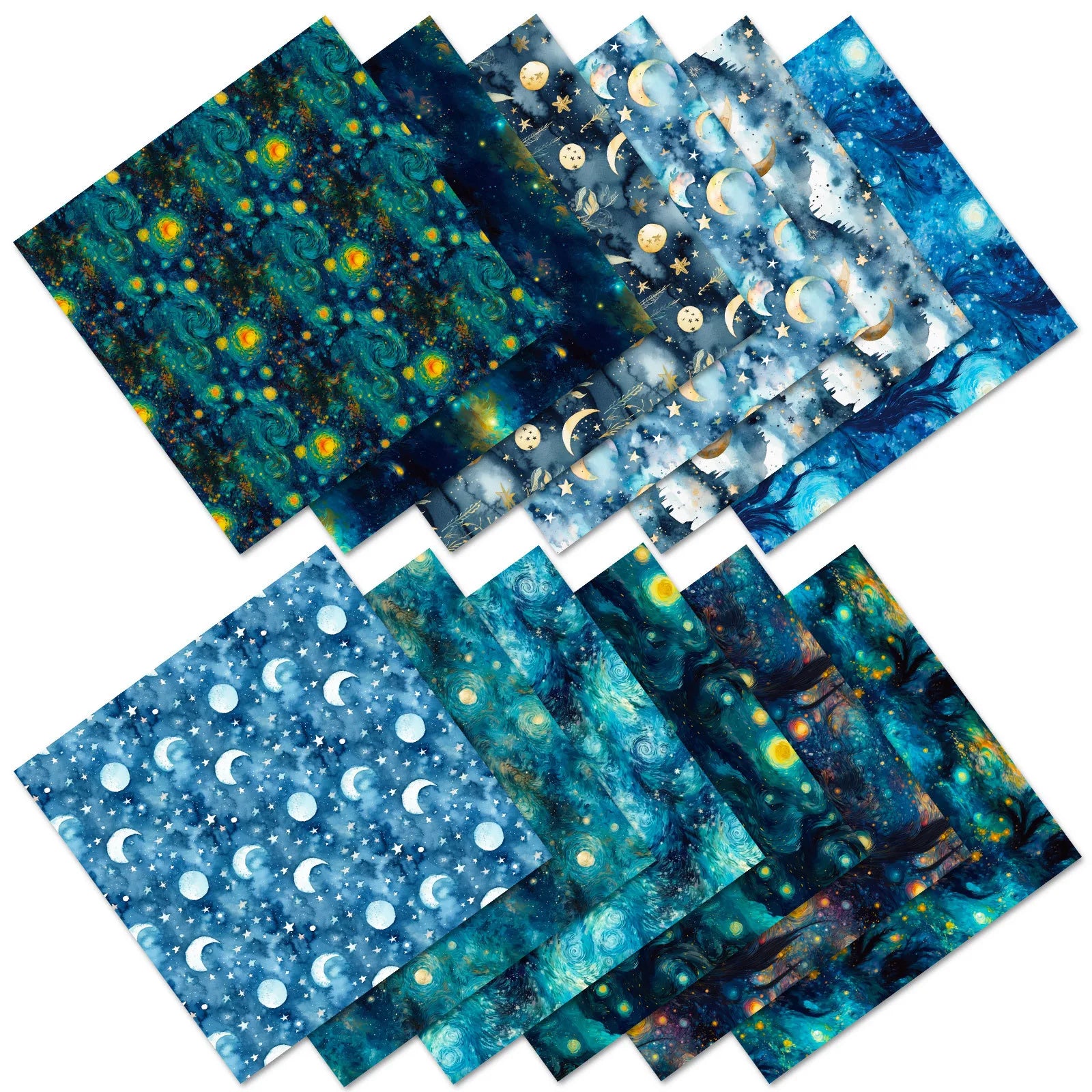 12 Sheet Scrapbooking Paper 15x15cm,  6x6in Scrapbooking Paper Acid-Free Cardstock Backgrounds Card for DIY Art Craft Decoration