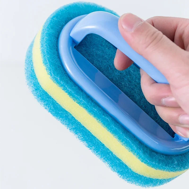 1pc Kitchen Sponge Wipe Thickening Cleaning Brush with Handle  Bathroom Tile Bathtub Cleaning Sponge Cleaning Supplies Cleaner