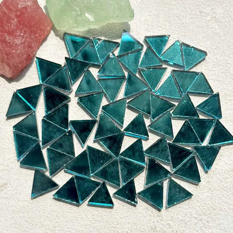100g Taobao Triangle Mirror Mosaic Tile Colored Glass Tile DIY Mosaic Making Arts & Crafts Accessories 917