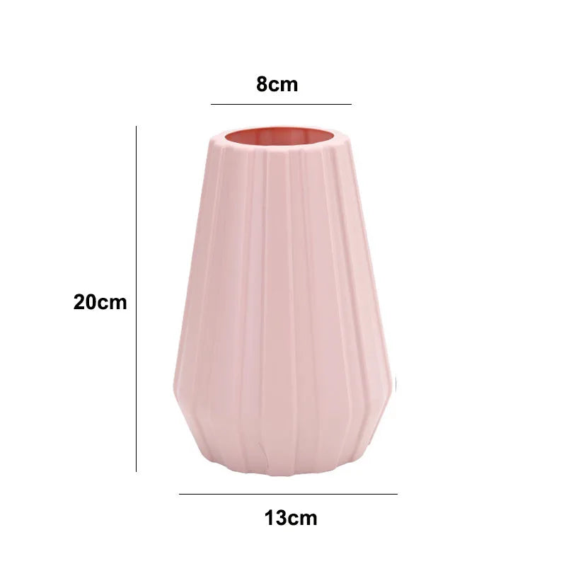 Morandi Plastic Vase Living Room Decoration Ornaments Modern Origami Plastic Vases for Flower Arrangements Home Decoration
