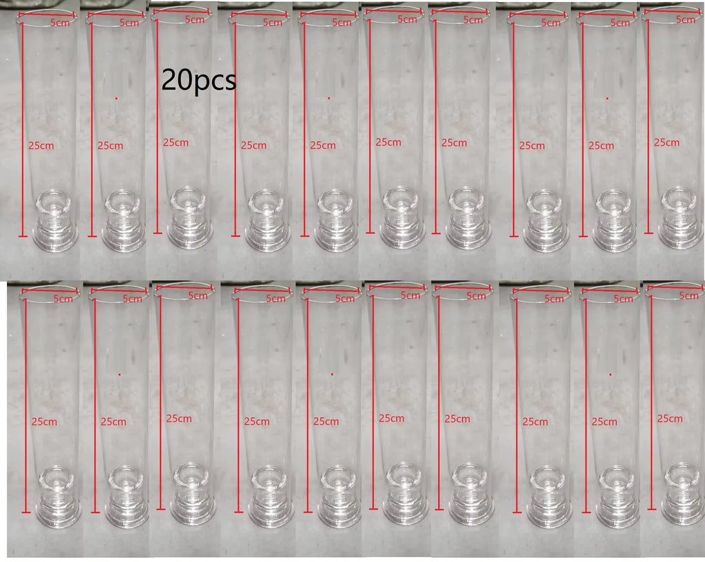 20pcs transparent candle holder, hurricane glass candle holder, used for decorating the center of the dining table, wedd