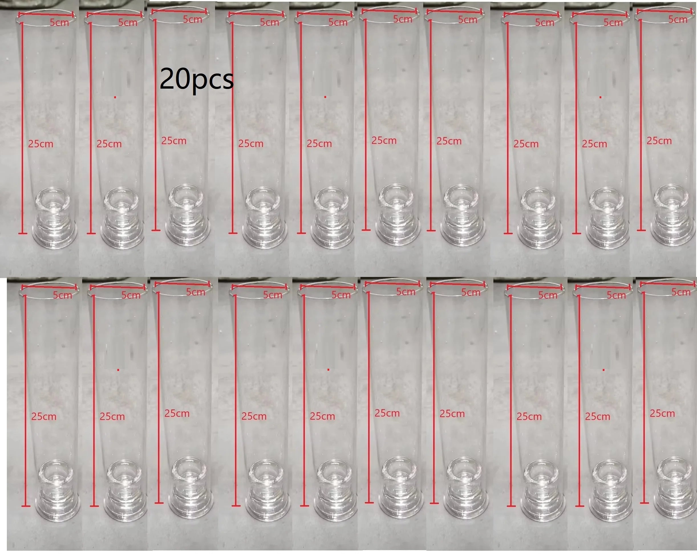 20pcs transparent candle holder, hurricane glass candle holder, used for decorating the center of the dining table, wedd