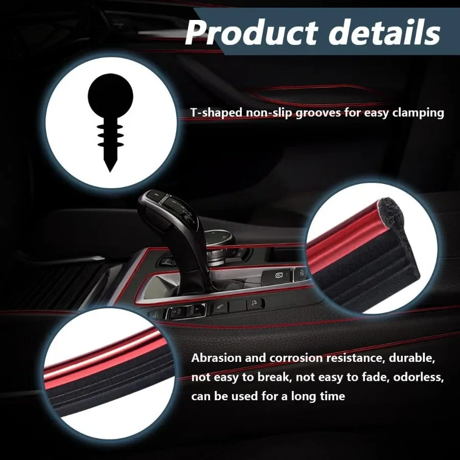 Car Interior Trim Strips 16Ft Bendable Flexible Automobile Molding Line Strip Garnish for Dashboard Door Edge Trim Insta