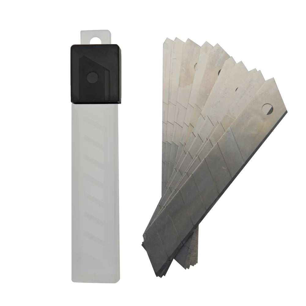 Plastic Utility Knife Stainless Steel Slot 18mm Snap off Blade Retractable Box Cutter Opener RX32144 Trimming Knife Factory Sell