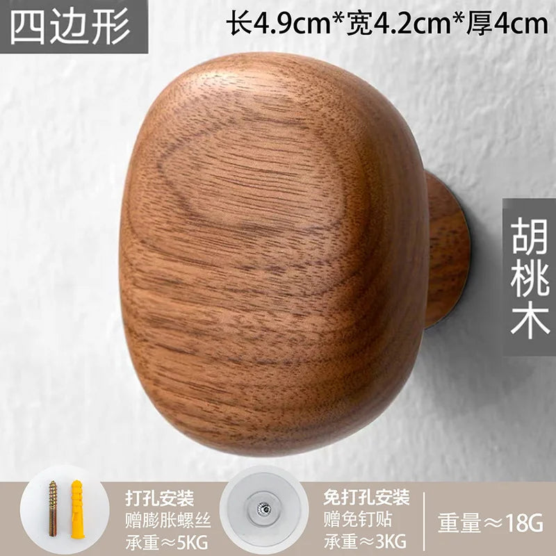 Natural Wooden Wall Mounted Coat Hooks Minimalist Hat Key Hanger Pegs For Hanging Towel Cap Bag Home Entryway Decoration 2025