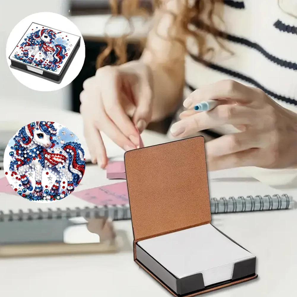 PU 5D Diamond Painting Kit Note Box with 160 Sheets Diamond Art Notebook Box for Daily Record Or Gift