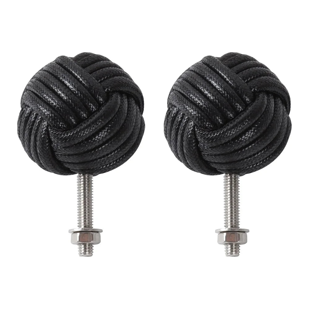 Hemp Rope Drawer Knobs Round Handmade Cabinets Dresser Handles Wood Kitchen Cupboard Wardrobe Door Pulls for Furniture