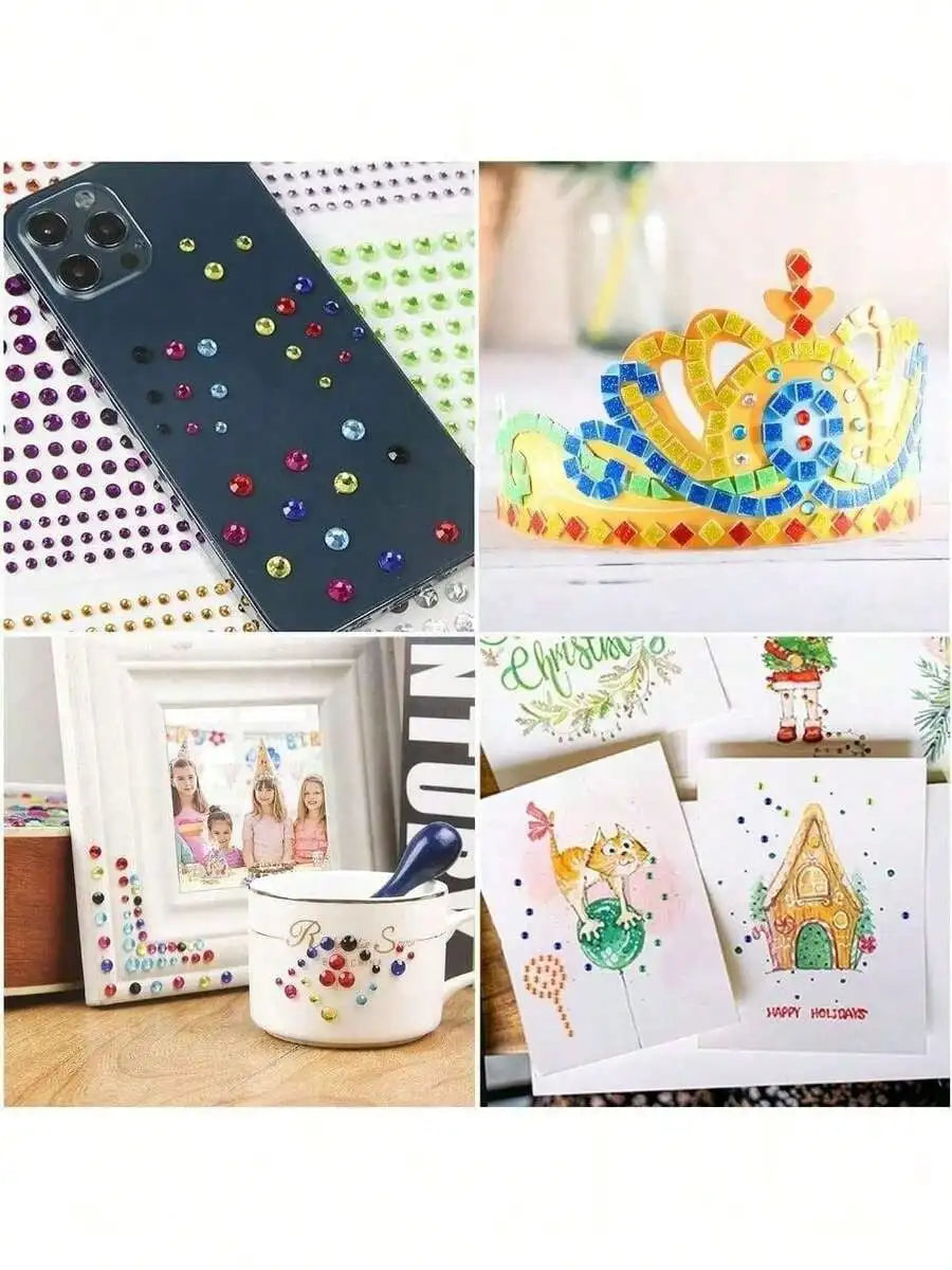 Gem Stickers –  Bling Rhinestone Jewels, 14 Colors Self-Adhesive Gems For Face, Body, Nails, Crafts, Festivals & Weddings