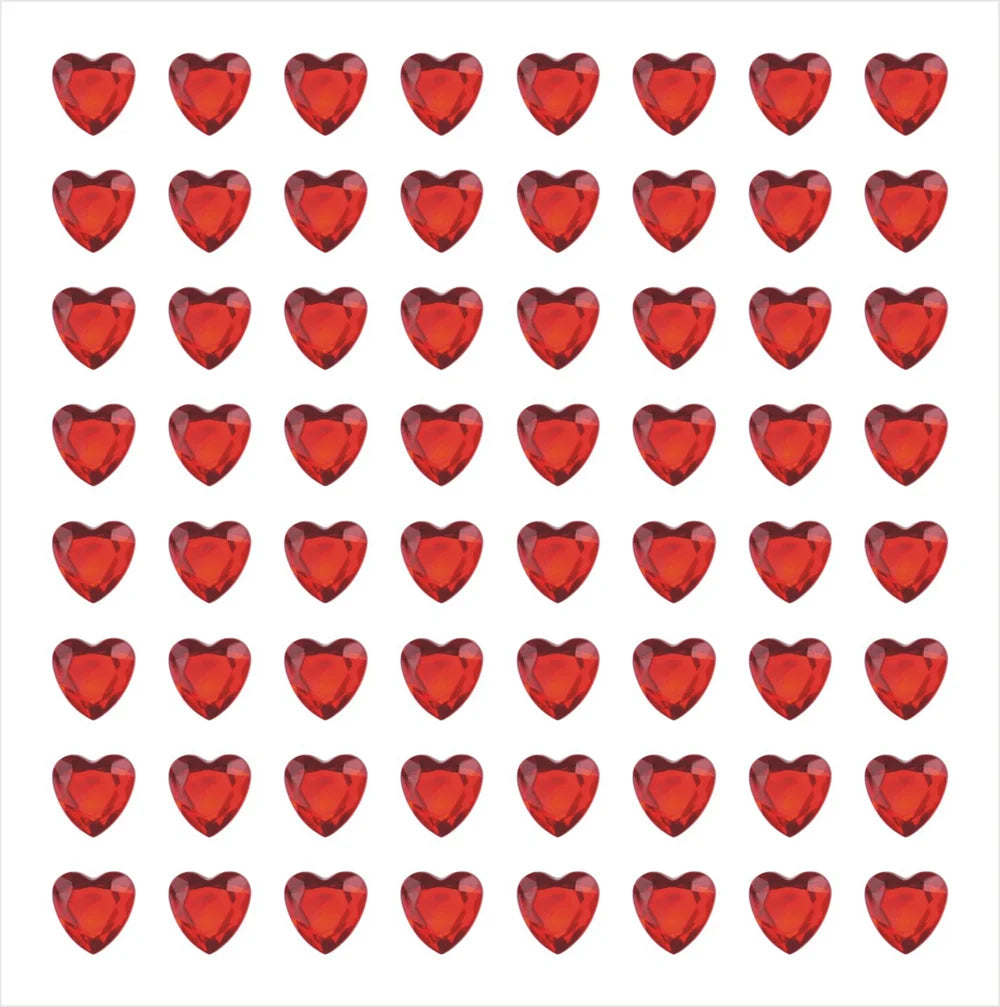 Bling Sparkly 3D Gem Acrylic Earrings Stickers Kids DIY Toys 6MM Self Adhesive Love Heart Rhinestone Crystal Stickers For Girls