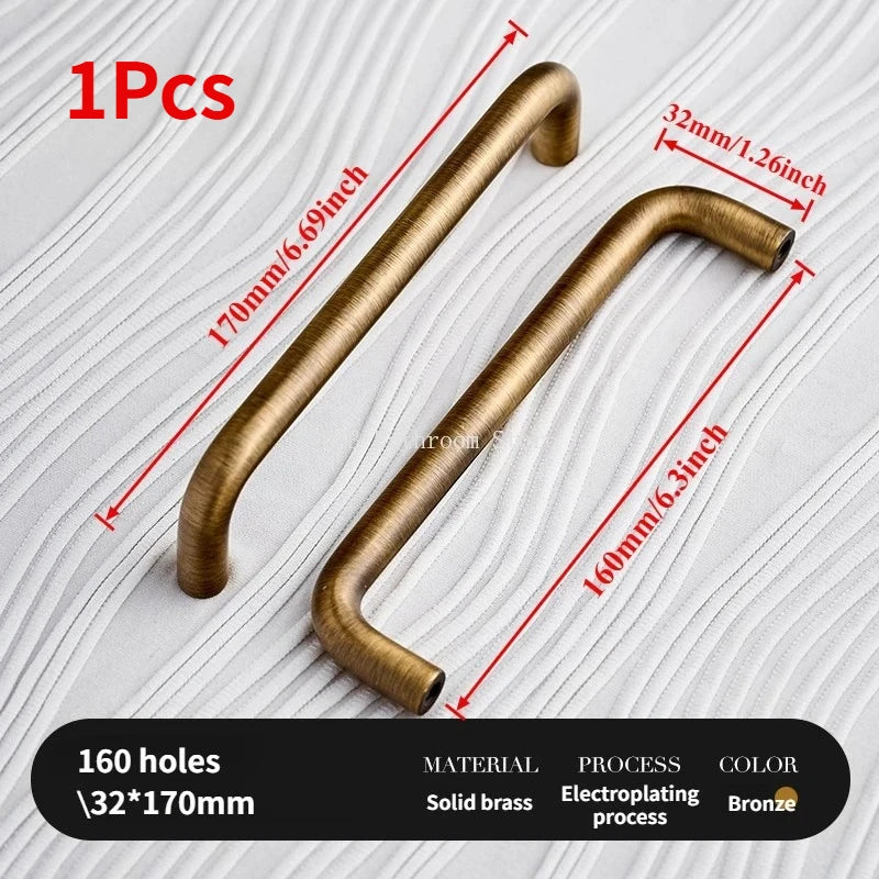 Minimalism Bronze Furniture Handles Wardrobe Pulls Kitchen Cupboard Cloakroom Bedside Small Cabinet Door Handle Decorative Knob