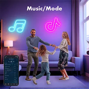 LED Neon Rope Lights 50ft RGB Strip Lights App Remote Control Music Sync Flexible Neon Strip Lights for Bedroom Outdoors Decor