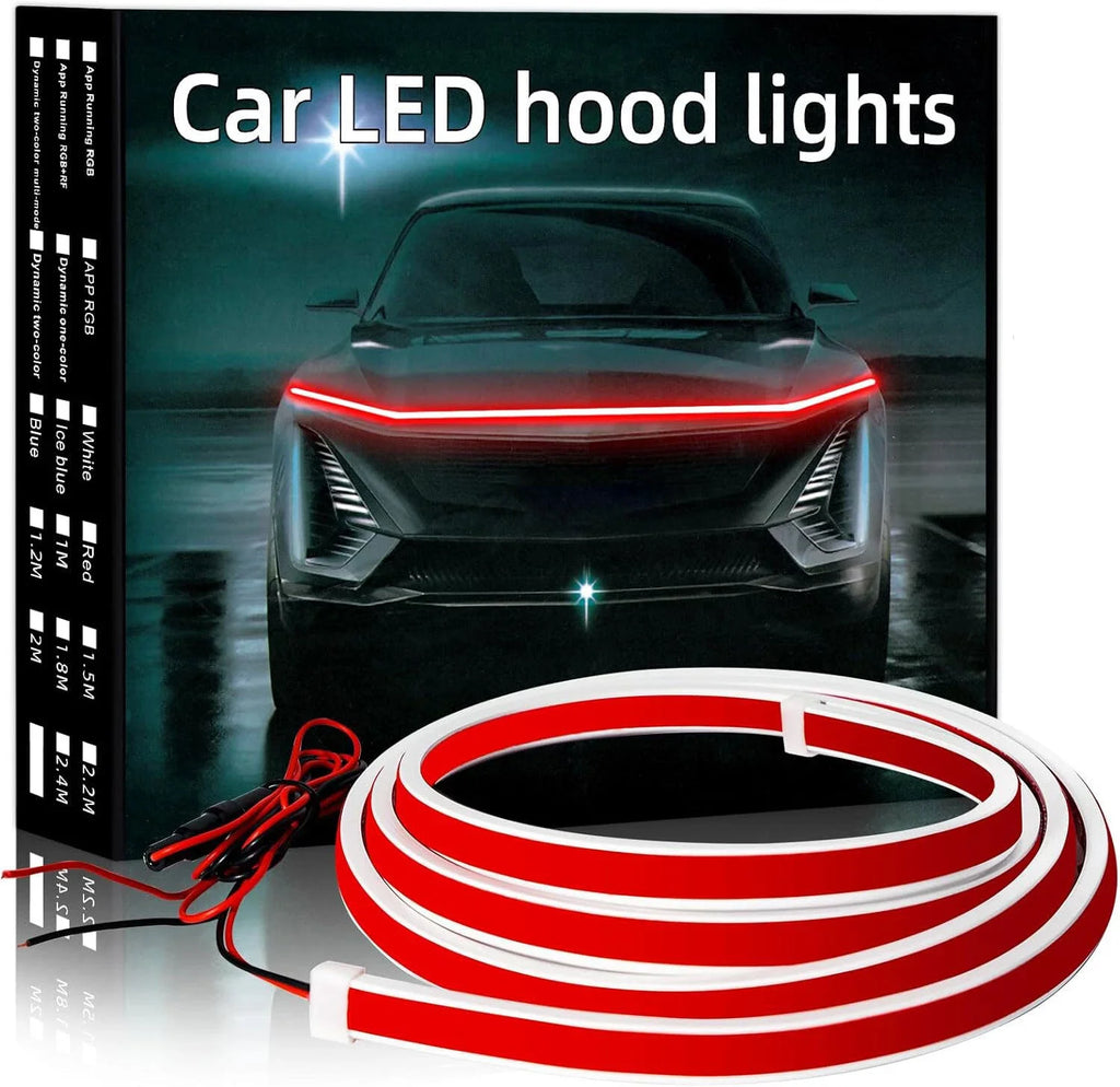 180CM LED Car Hood Lights Strip Engine Hood Light DRL LED Daytime Running Light Strip Flexible Waterproof Car Decor Assecories
