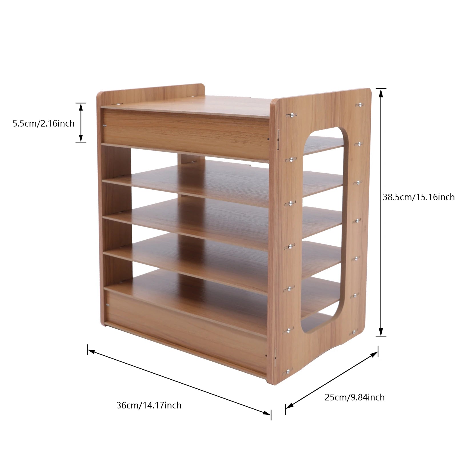 7Tier High-density Board Widen Wood Office Paper Organizer For Desk Desktop File Holder Desk Letter Tray & A4 Paper Sorter