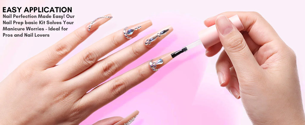 Makartt 4pcs Gel Base and Top Coat Nail Dehydrator and Primer Kit Long Lasting Nail Prep Tool for Gel Nail Polish Acrylic Powder