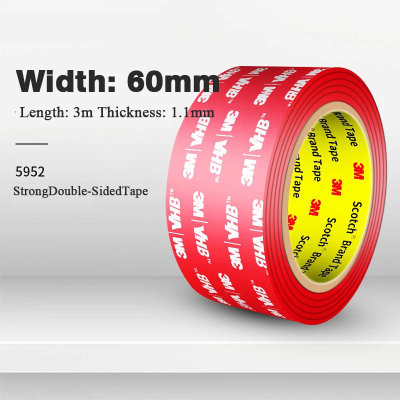 Original 3M VHB 5952 Mounting Acrylic Tape Double Sided Tape Heavy Duty Waterproof Adhesive Strips Tape for Car Home Decoration