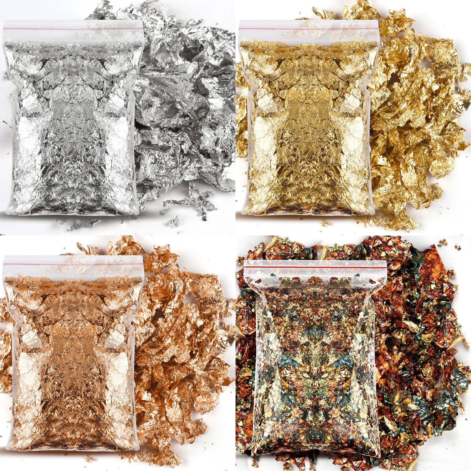 1/2/3/5/10g Imitation Gold Sliver Copper Foil Sequins Glitter Craft Leaf Flake Sheet Shiny Foil Paper Gilding DIY Nail Art Decor