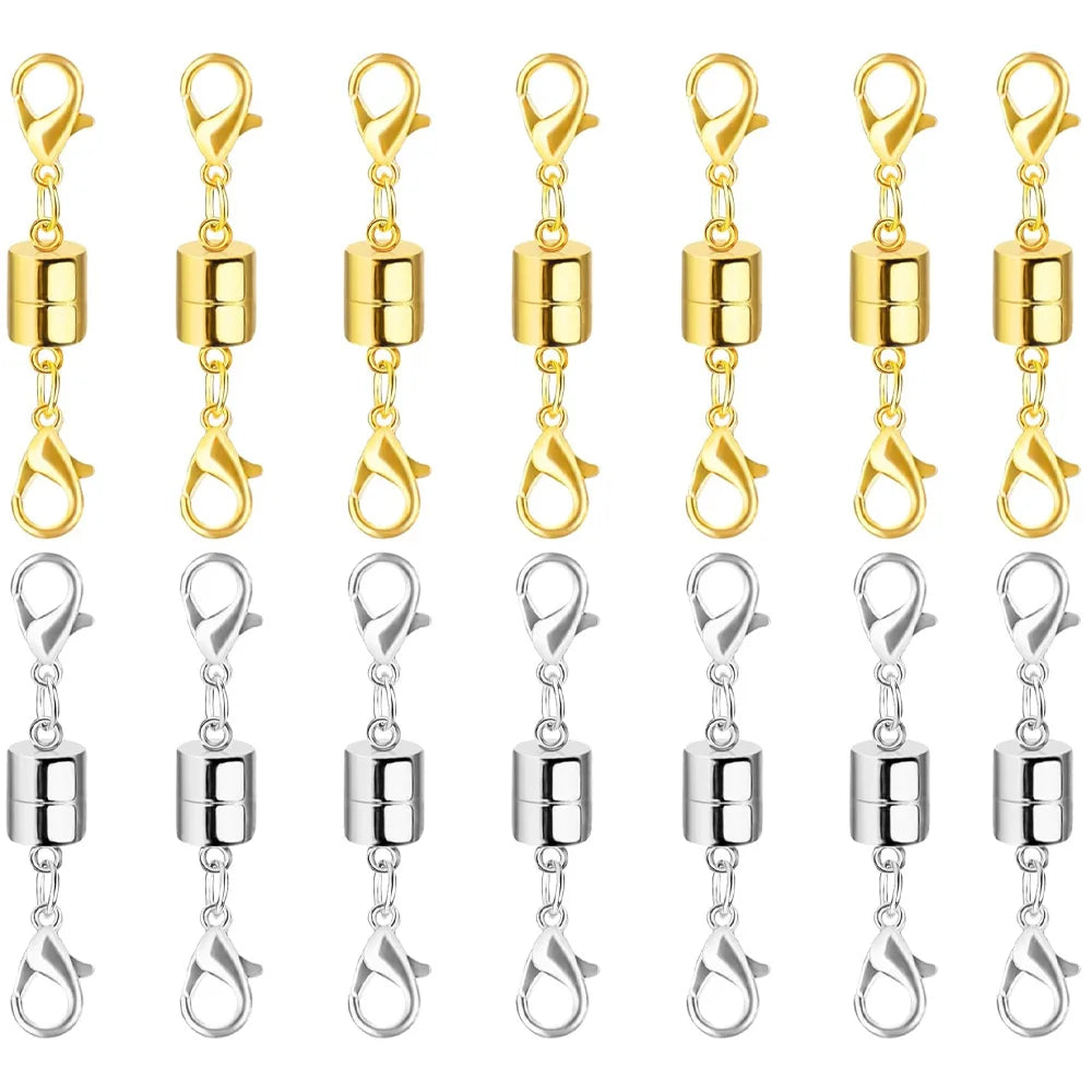 Magnetic Necklace Clasp and Closures with Double Lobster Clasp, Necklace Extenders for Women Jewelry Magnetic Clasps for Necklac