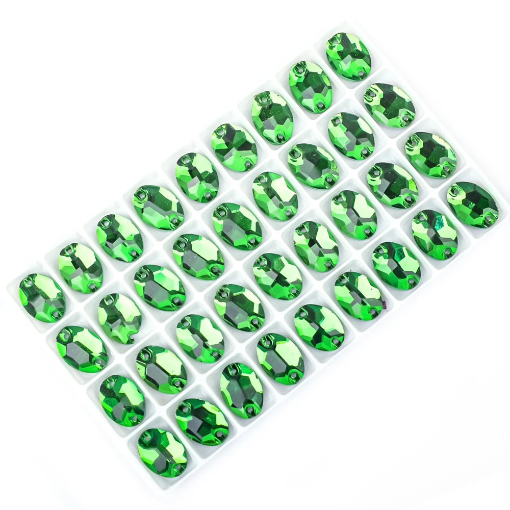 VC Oval Fine crystal AB rhinestone decoration flat back sewing 2 hole stone glass beads, can be used as DIY wedding decoration