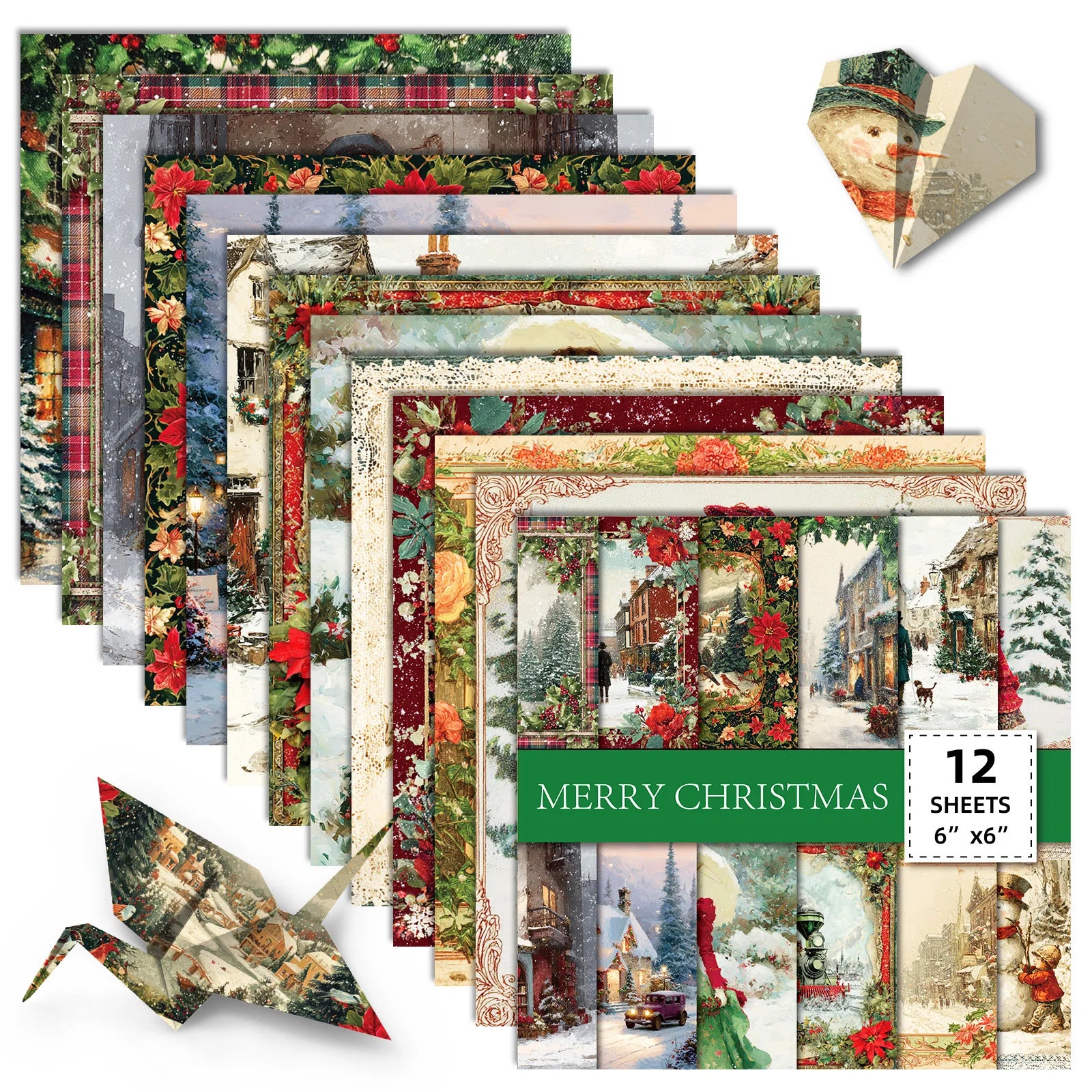12 Sheet Scrapbooking Paper 15x15cm,  6x6in Scrapbooking Paper Acid-Free Cardstock Backgrounds Card for DIY Art Craft Decoration