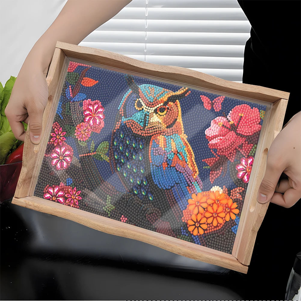 DIY Diamond Painting Tray Kit Heat-Resistant Diamond Painting Wooden Tray Diamond Painting Tray Set for Home Dining and Parties