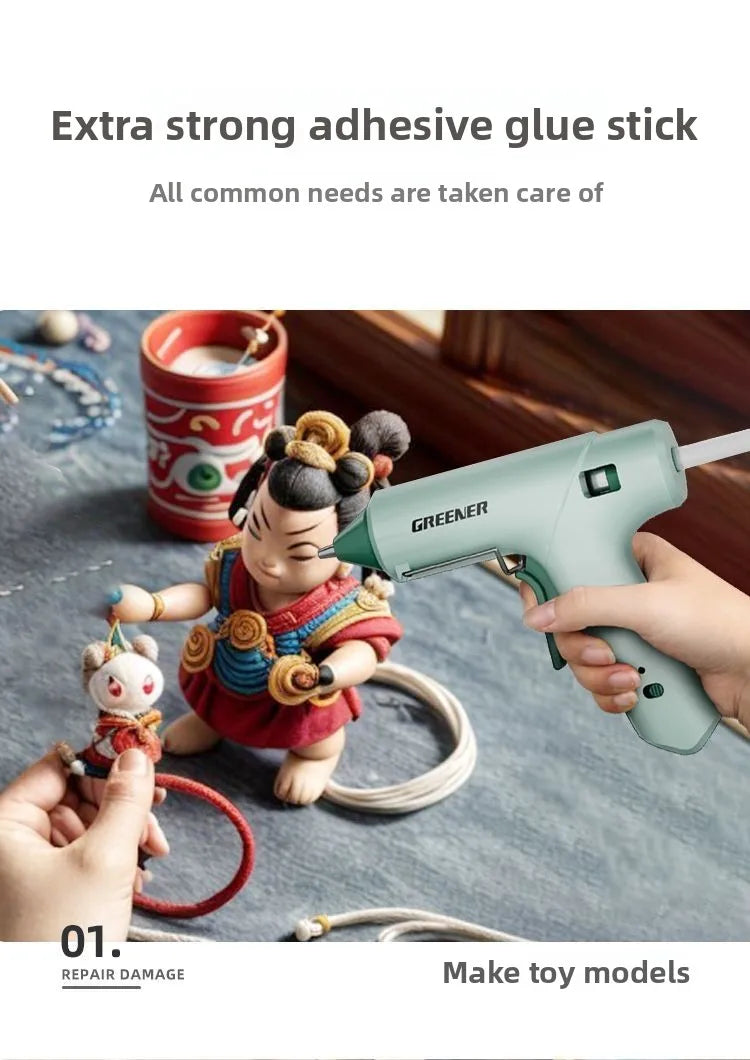 Hot Melt Glue Gun 7mm Glue Sticks Industrial DIY Electrothermal Glue Gun Heat Temperature Thermo Electric Gun Repair Tools 220V