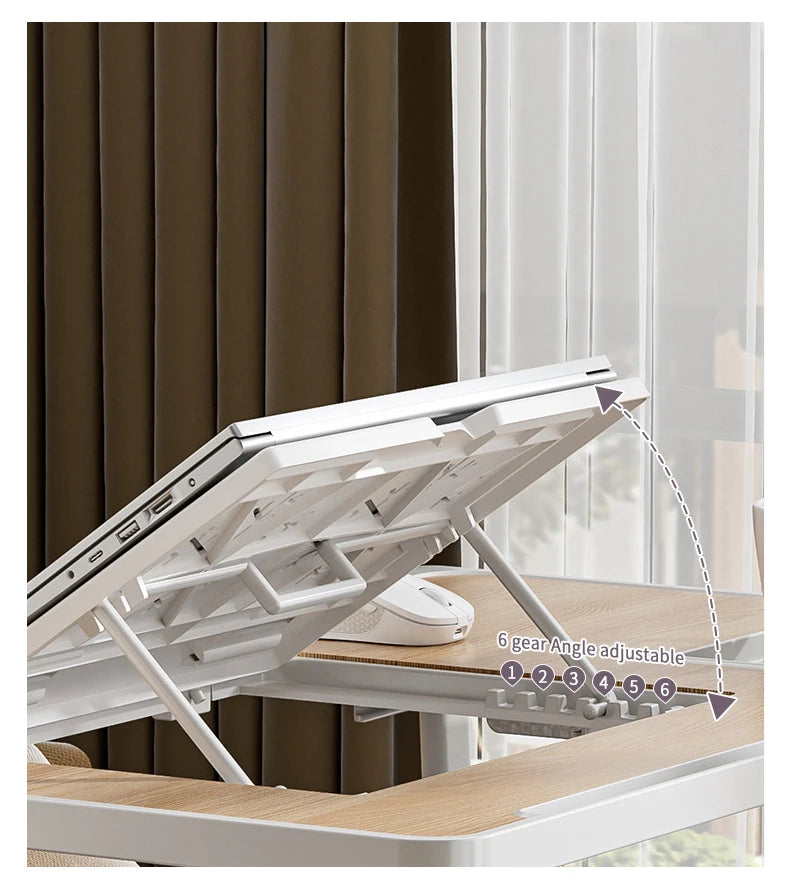 Foldable laptop desk, desktop lifting laptop rack, reading laptop desk, home breakfast tray office desk, study desk with drawers