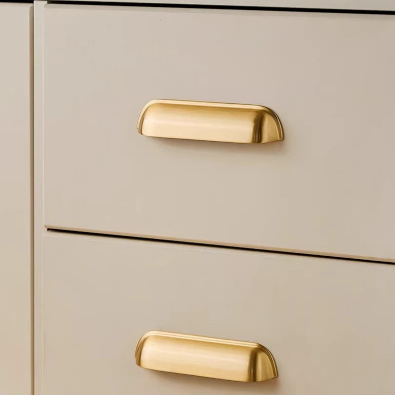 Bedroom Wardrobe Kitchen Drawer Shoe Cabinet Door Handle Gold Shell Shape Brass Handle Furniture Knob Handware Decorative Handle