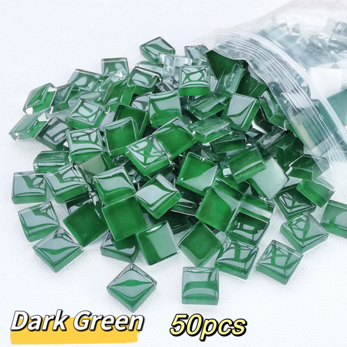 50pcs DIY Ceramic Mosaic Glass Tiles Handmade Mirror Decorative Ceramic Tile Wall Technology Colored Crystal Decorative Material