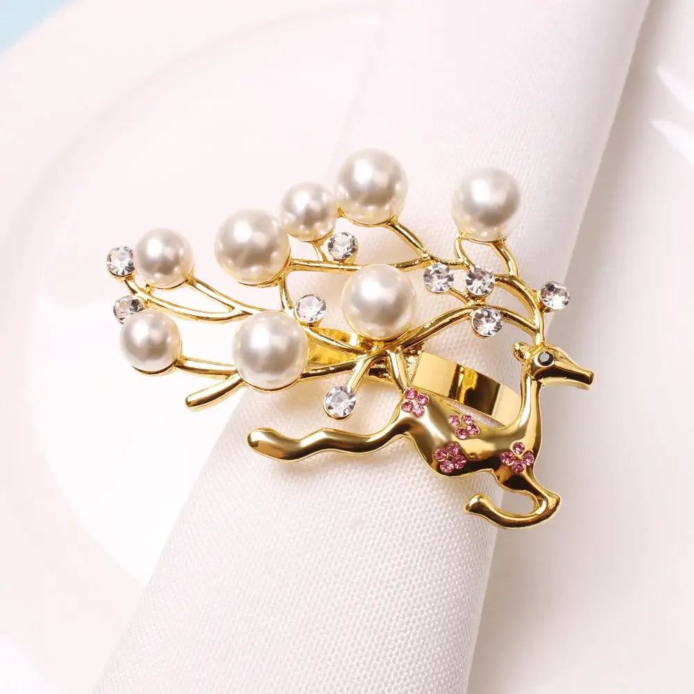 Napkin Rings name Christmas Coconut Table Napkins Holder Wedding metal Red silver Gold Decoration Home 2022 Kitchen Accessories