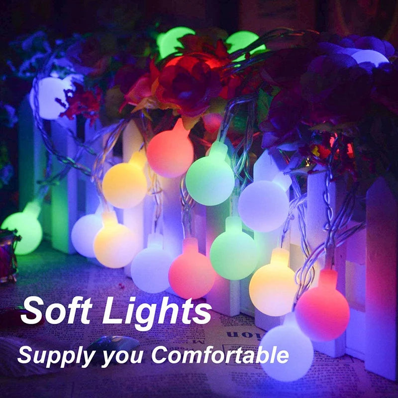 Globe String Fairy Lights usb 10m Multicoloured Festoon Lights Outdoor Colour 5V Hoilday Lighting Christmas Room Decoration