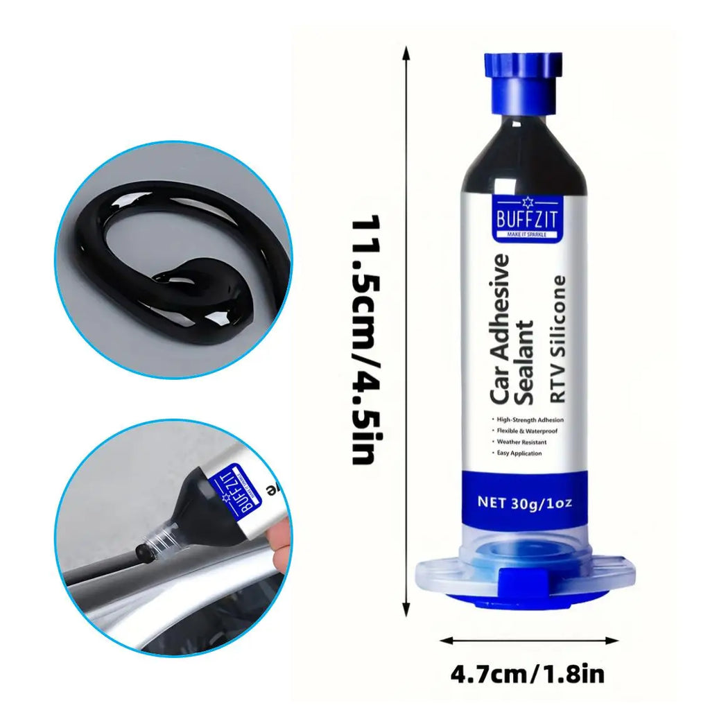 RTV Black Silicone Adhesive Sealant, Waterproof, Flexible, Moisture-Proof for Glass, Metal, Plastic
