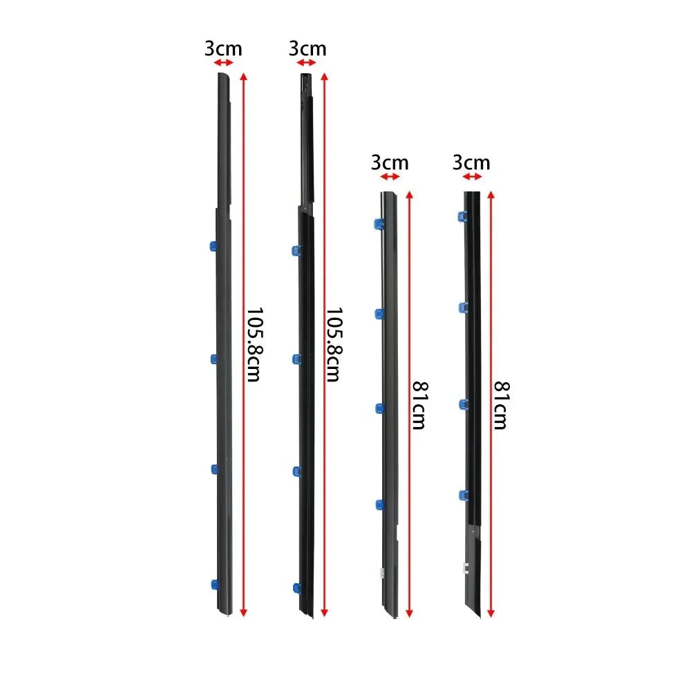 4Pcs For Honda Civic 2012-2015 Windows Rubber Weatherstrip Waterproof Pressure Strip Sealing Belt Moulding Trim 72410TR0A01 