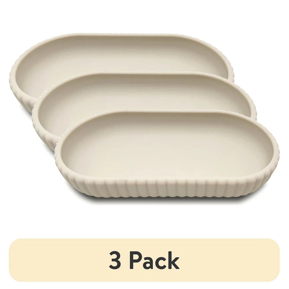 Rubberized Plastic Accessory Tray Ribbed Storage Organizer Bathroom Soap Toothbrush Jewelry Makeup Chic Durable Design