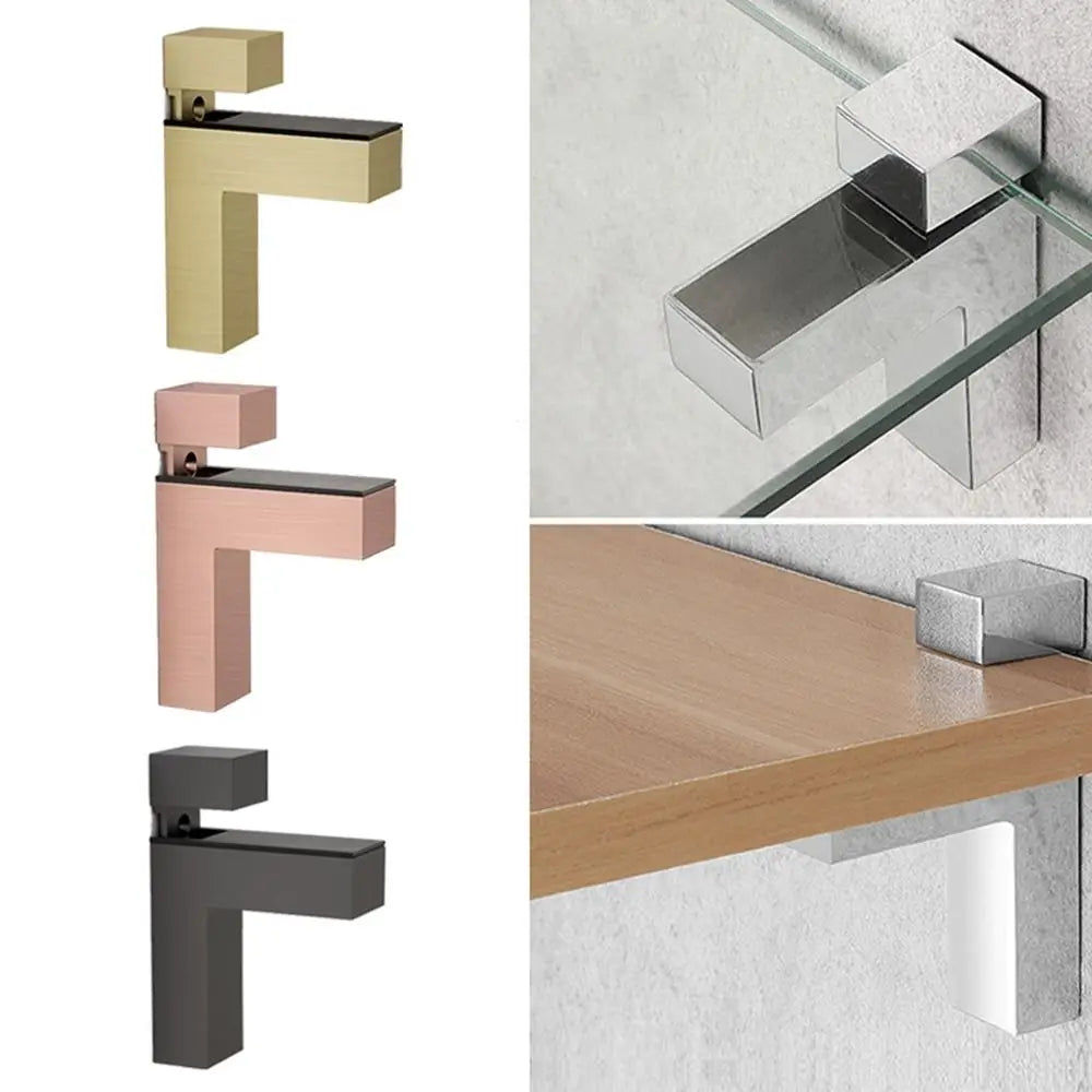 Wall Mount Zinc Alloy Furniture Accessories Cabinet Door clip Glass Door Clamp Frameless Brackets Glass Shelf Holder